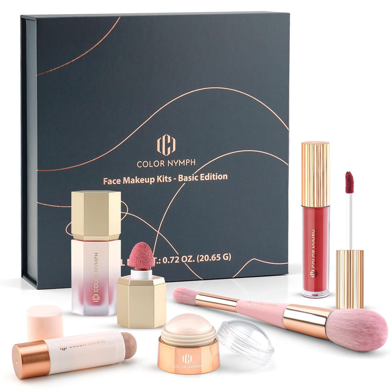 Color Nymph Face Makeup Kit, Make up Set for Teen Girls | Vegan & Cruelty Free | Includes Lipglosses Liquid Blush Highlighter Contour Stick &