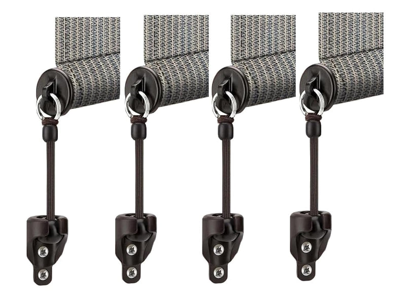 Sun Shade Parts Bungee Kit and End Cap,Weather Resistance,For Coolaroo Exterior Roller Shade,Outdoor Blinds,Roller Shades (Bungee Kit-2 Sets, Brown)