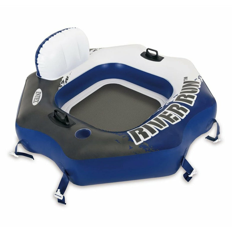 Intex 58854EP River Run Connect Inflatable Floating Lounge: Comfortable Backrest â Built-In Cup Holder â Durable Grab Handles â Easy-To-Use