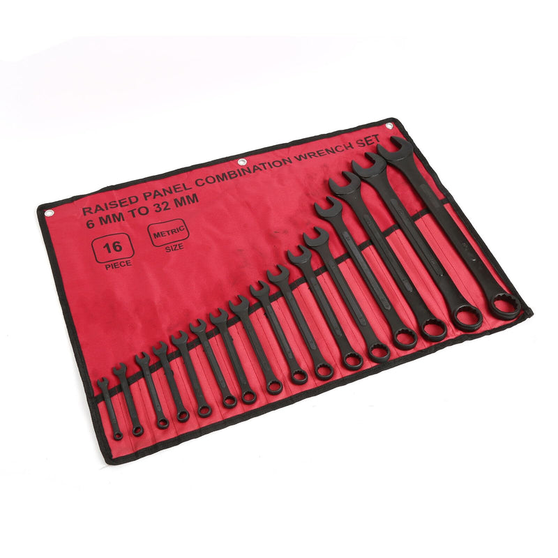 VCT 16Pc Raised Panel Combination Wrenches Set 12-Point Metric Wrench Set 6-32Mm