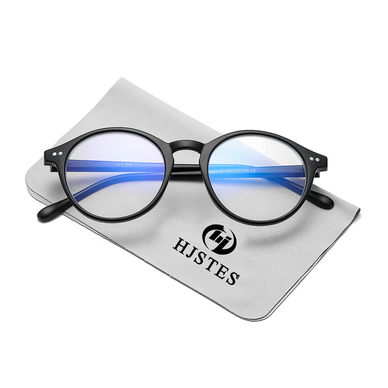 HJSTES Vintage Blue Light Glasses for Women Men round Bluelight Blocking Glasses Thick TR90 Frame Eyeglasses