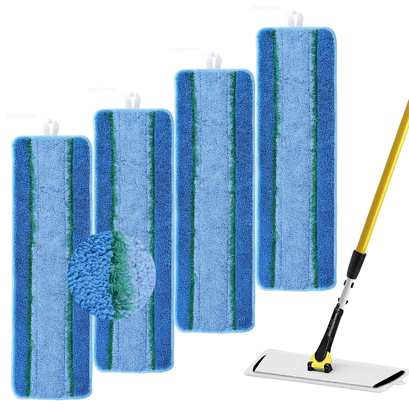 Upgraded Replacement Microfiber Mop Pads for Rubbermaid Commercial 18 Inch Mop 17 Inch Mop, Reusable Wet & Dry Commercial Cleaning Flat Mop System
