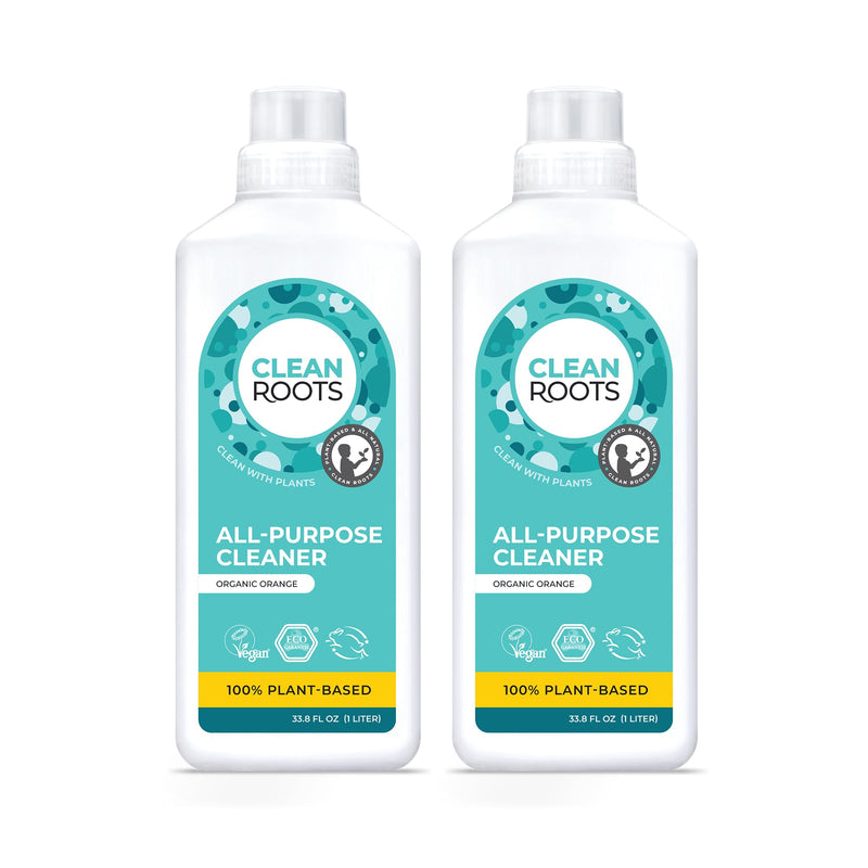 All-Purpose Cleaner, Ecogarantie Certified 100% Organic & Natural Ingredients, Scented with Organic Orange Essential Oil - Pack of Two 33.8 Fl. Oz