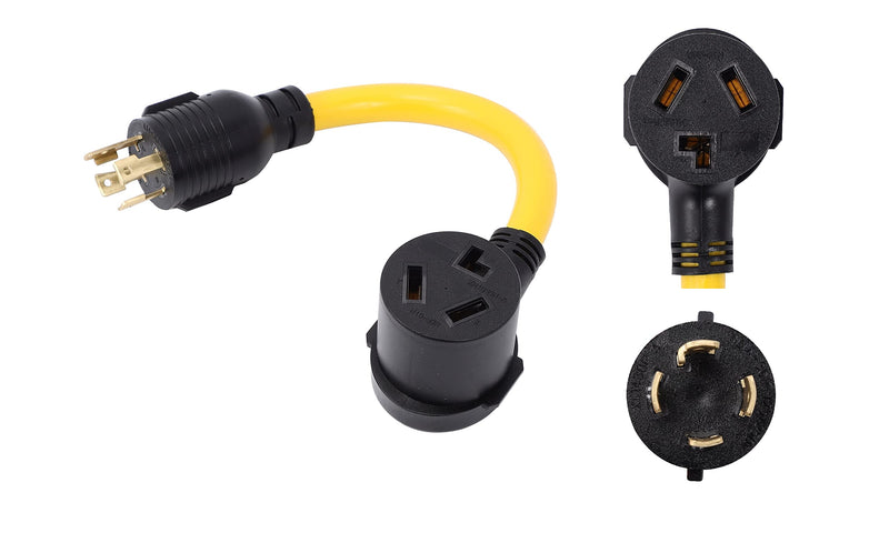 ONETAK NEMA L14-30P to 10-30R 240V 30 Amp 4 Prong Twist Lock Male Plug to 3 Prong Female Outlet Receptacle Generator Welder Dryer Power Cord Adapter