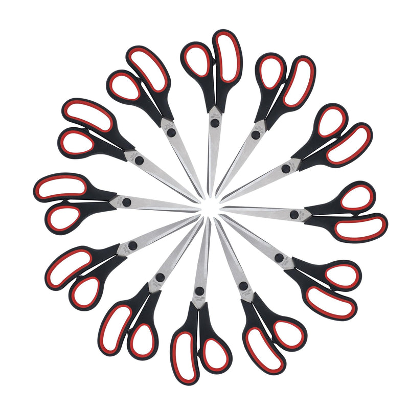 Lichamp 8.5â Scissors, 12-Pack Multipurpose Sharp Scissor, Comfort Grip Handles Household for Office, School, Home and Arts