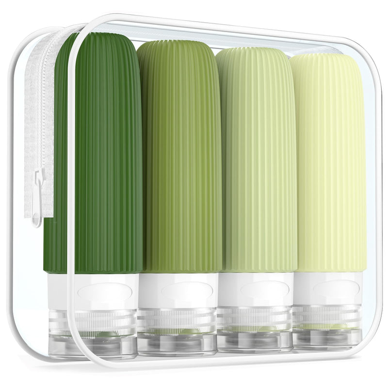Travel Bottles for Toiletries, Tsa Approved 3Oz Portable Travel Bottles, BPA Free Leak Proof Squeezable Silicone Travel Size Containers, Travel