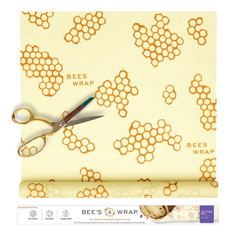 Bee'S Wrap Beeswax Wraps for Food - Honeycomb Cut to Size Wax Paper Roll - Made in USA Reusable Waxed Paper & Bowl Covers - Organic & Eco-Friendly