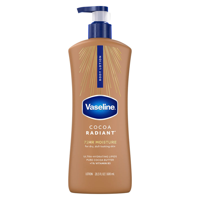 Vaseline Intensive Care Body Lotion Cocoa Radiant for Dry Skin Lotion Made with Ultra-Hydrating Lipids and Pure Cocoa Butter for a Long-Lasting,