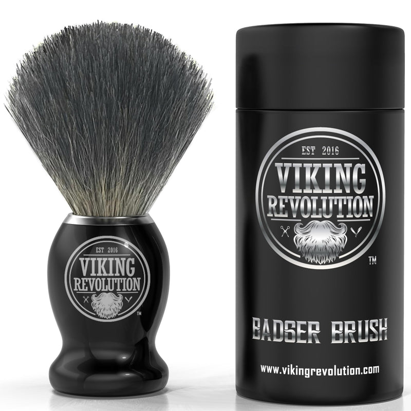 Viking Revolution Badger Hair Shaving Brush- Shave Brush for Wet Shave Using Shaving Cream & Soap- Best Shave of Your Life for Safety Razor,
