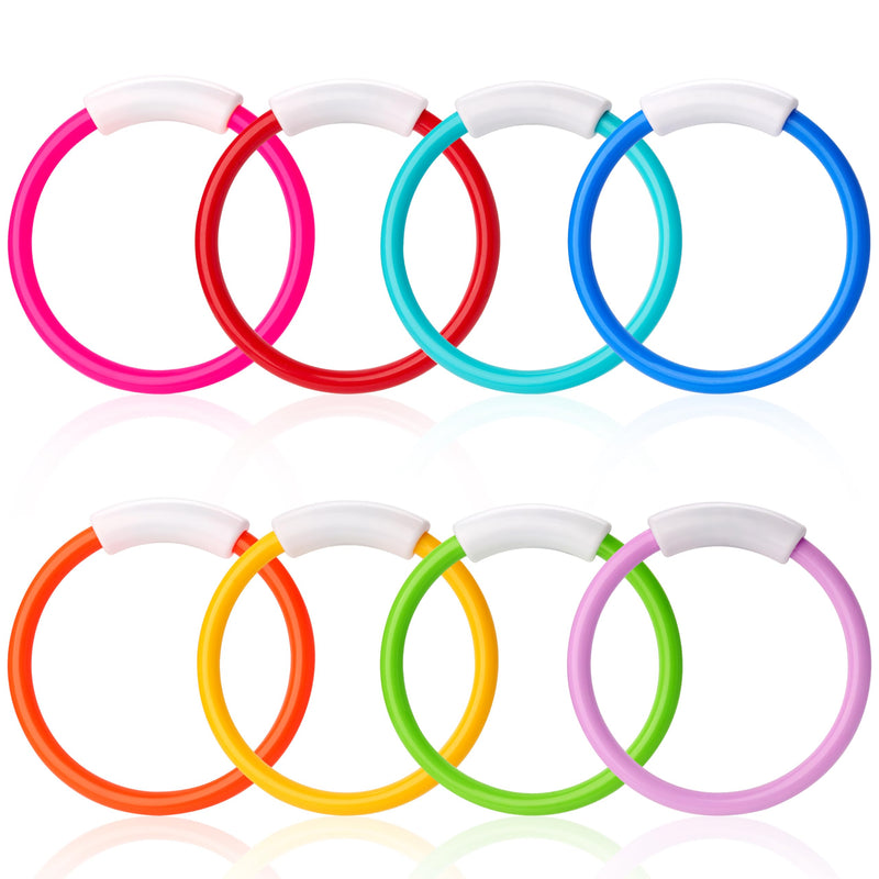 JOYIN Dive Rings Pool Toys, 8 Pcs Colorful Pool Rings for Kids, Underwater Training Swimming Diving Toy for Kids Gifts Summer Swim Water Fun Games