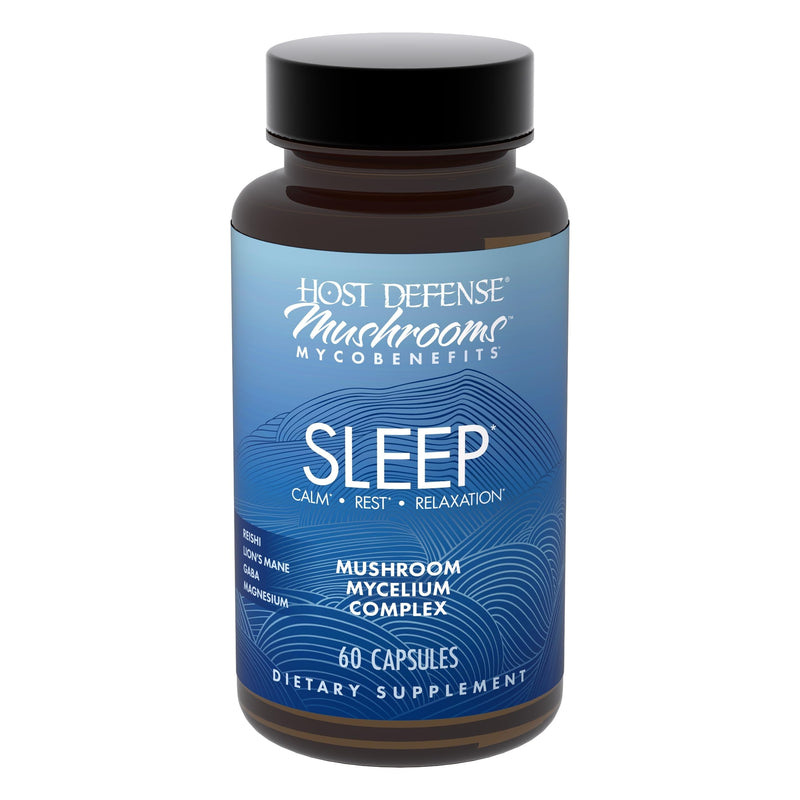 Host Defense Mycobenefits Sleep* Capsules - Rest Support for Healthy Sleep Quality - Calming Supplement with Magnesium, Lion'S Mane & GABA - Aids