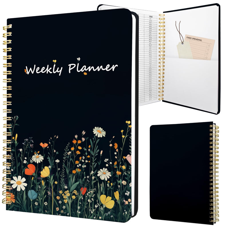 Weekly Planner Undated - 52 Weeks to Do List Notebook A5 for Work: Weekly Task, Habit Tracker Journal, Goal Setting, Agenda Sprial Bound Organizer