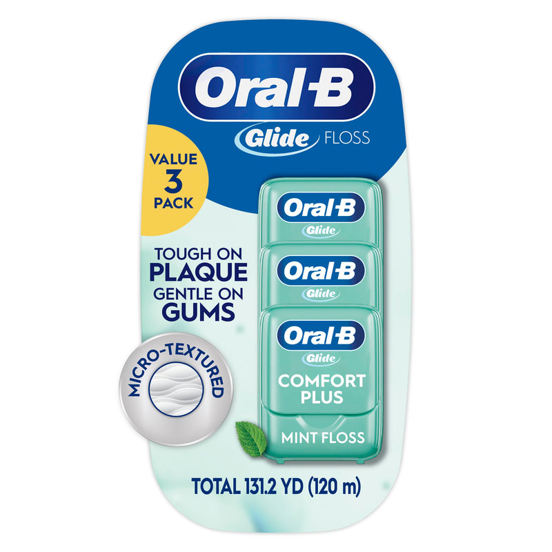 Oral-B Glide Pro-Health Comfort plus Floss, Mint, 3 Ct
