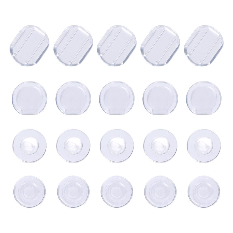 Maxdot 100 Pieces 4 Size Earring Pads Silicone Comfort Earring Cushions for Clips on Earrings, Clear