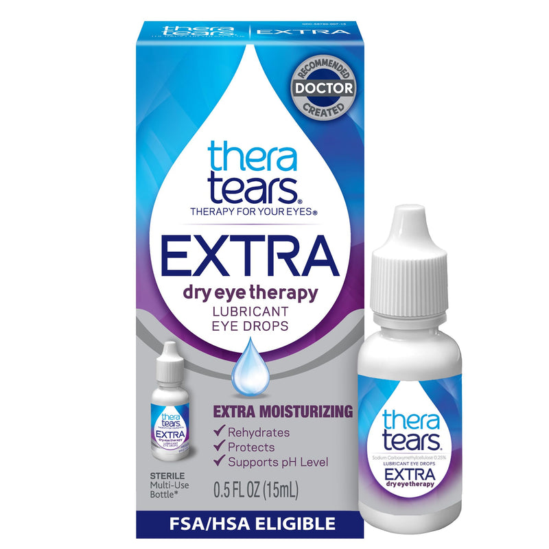 Theratears Extra Dry Eye Therapy Lubricating Eye Drops for Dry Eyes, 0.5 Fl Oz Bottle