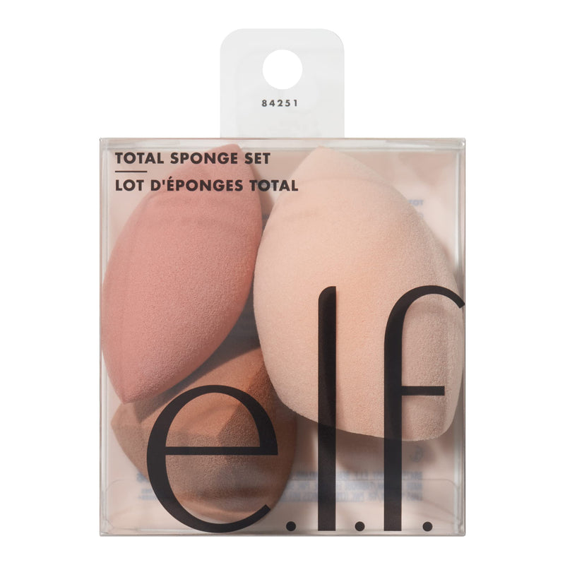 E.L.F. Total Sponge Set, Multi-Use Makeup Sponge Set for Flawless Blending, Great for Powder or Liquid Concealer & Foundation, Vegan & Cruelty-Free