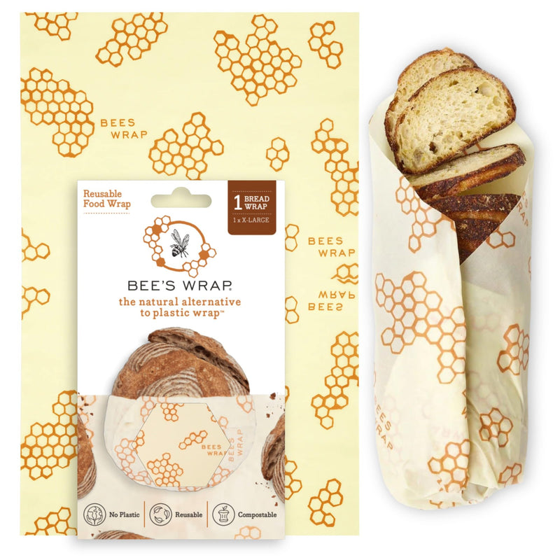 Bee'S Wrap Beeswax Wraps for Food - Honeycomb Bread Wrap - Made in USA Reusable Bread Storage Bags - Organic & Eco-Friendly Alternative to
