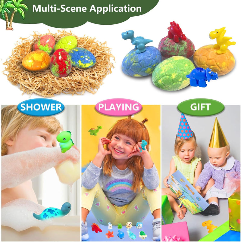 Bath Bombs for Kids with Surprise Inside, 20 Pack Kids Bath Bombs Gift Set for for Boys Girls, Dino Egg Bath Bomb Gentle Bubble Kit with 2Pcs