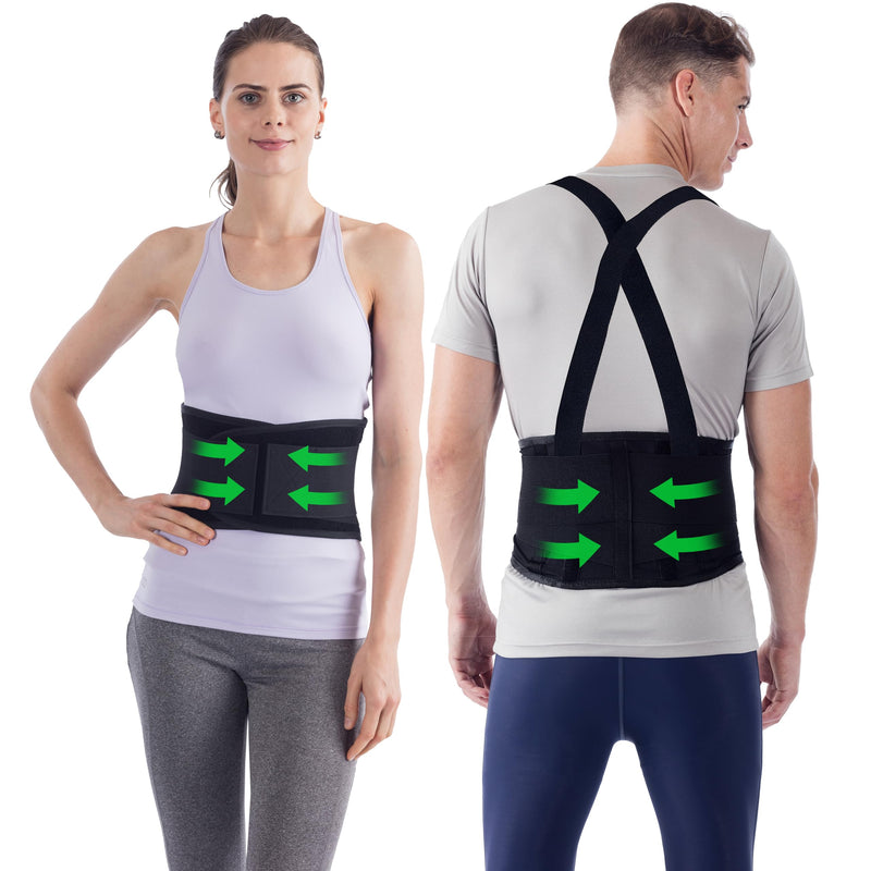 Nyortho Back Brace Women & Men - Medium -30"-34"- Relieves Pain - Support Suspenders - Osteoporosis - Maximum Posture Spine Support - Hook Loop - Mens