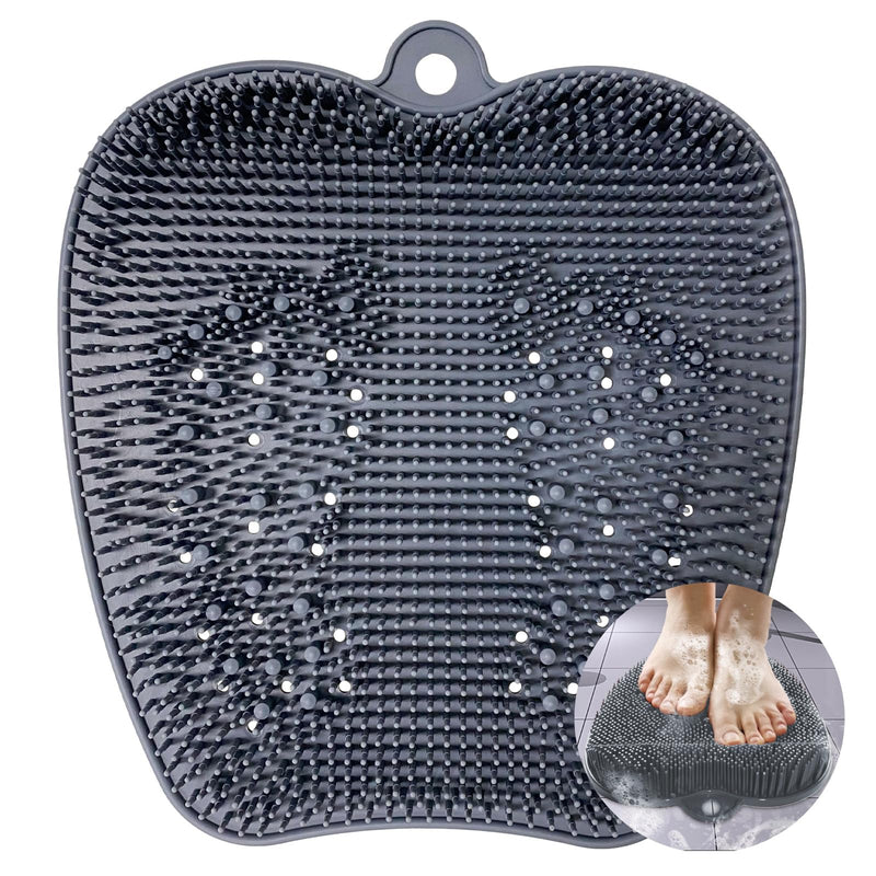 Extra Thicker & Larger Foot Scrubber Mat for Shower, Silicone Back Body Exfoliator Massager Cleaner Washer with Non Slip Suction Cup, Exfoliating