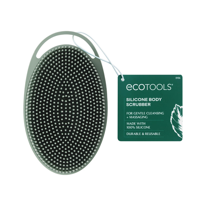 Ecotools Silicone Body Scrubber, for Gentle Cleansing & Exfoliating, 2-In-1 Silicone Scrubber & Body Massager, Hygienic & Durable Bath Accessory,