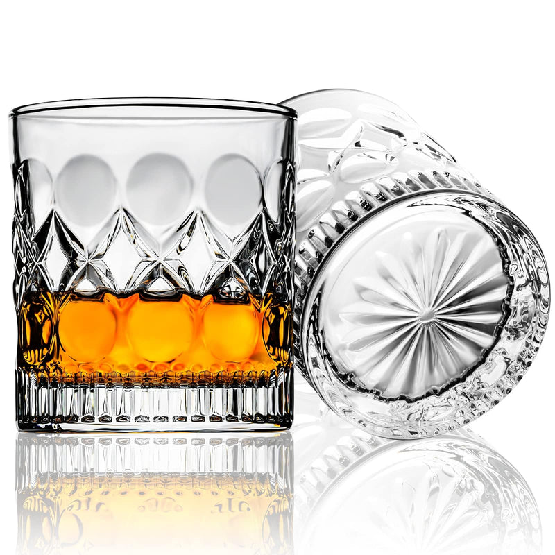 PARACITY Whiskey Glasses Set of 2,Christmas Gift, Old Fashioned Glasses, Rocks Glasses, Bourbon Glasses, Suitable for Use in Bars, Parties, and
