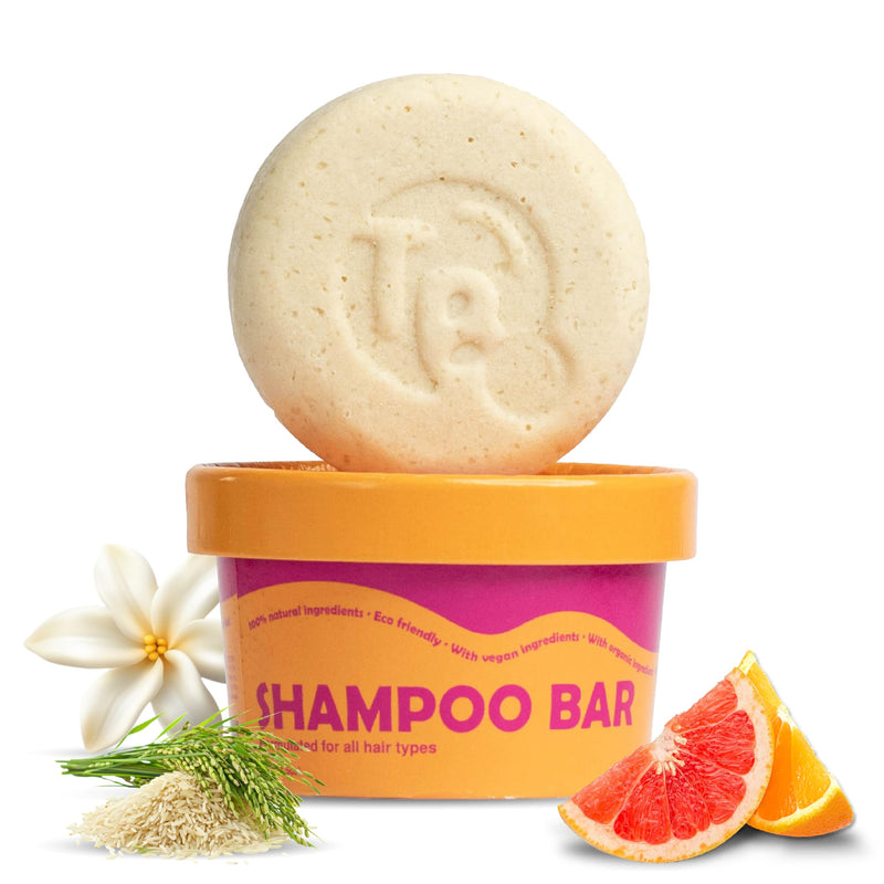 Tree Bottle Shampoo Bar - Nourishing Citrus Essential Oils for All Hair Types - Plastic-Free Solid Shampoo Bar - Gentle Cleanse & Frizz Control -