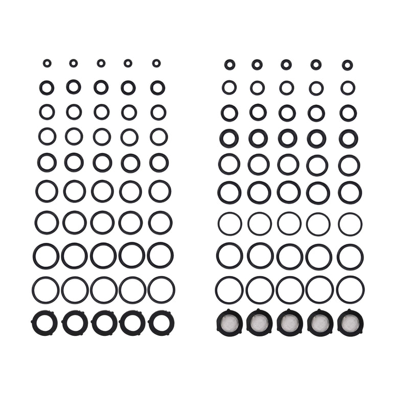 Tool Daily Pressure Washer O Rings Kit for Pump, Hose, Gun, Wand, Coupler, Adapter, Nozzle, 18 Sizes, 100 Pieces