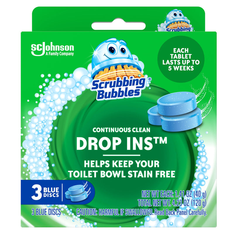 Scrubbing Bubbles Continuous Clean Toilet Drop Ins, Helps Prevent Limescale Buildup, 3 Count, Pack of 1