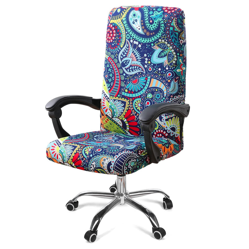 Smiry Stretch Printed Computer Office Chair Covers, Soft Fit Universal Desk Rotating Chair Slipcovers, Removable Washable Anti-Dust Spandex Chair
