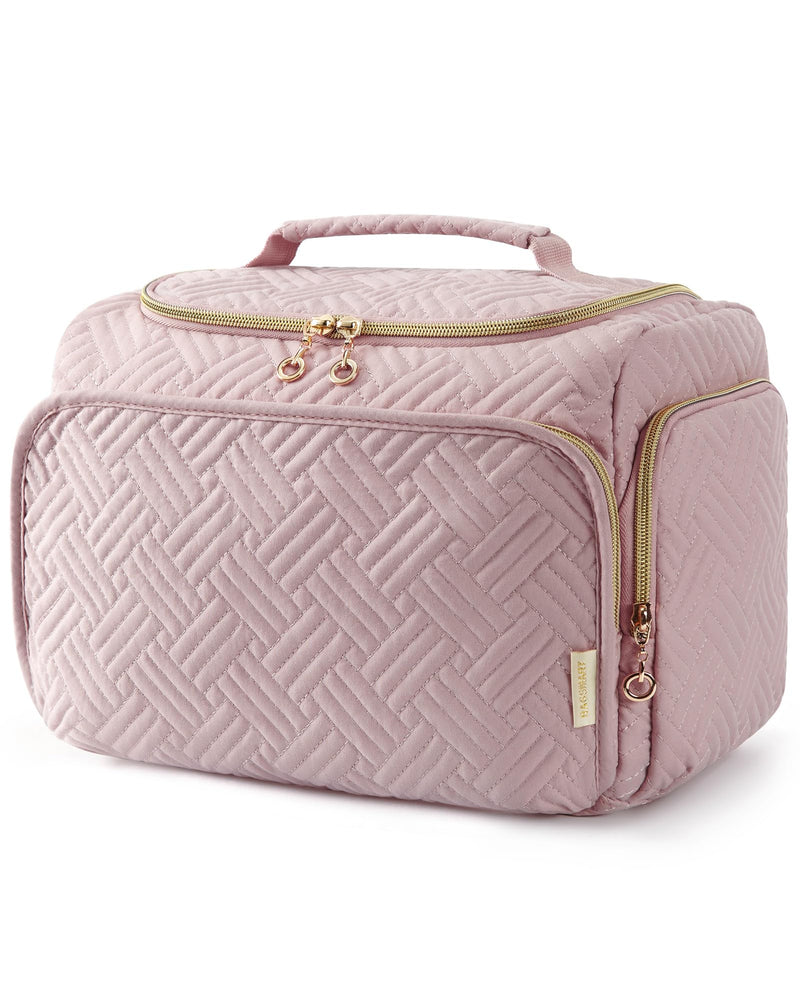 BAGSMART Travel Toiletry Bag, Large Wide-Open Travel Bag for Toiletries, Makeup Cosmetic Travel Bag with Handle
