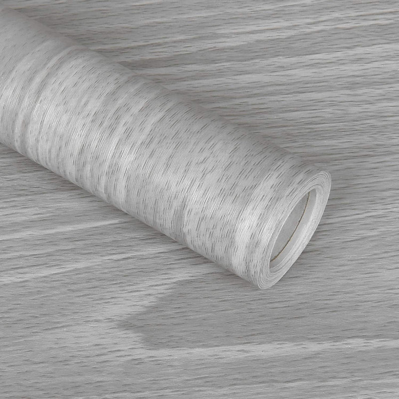 Gray Wood Contact Paper 17.71 X 118 Inch Wood Grain Texture Peel and Stick Wallpaper Adhesive Paper Light Grey Wall Covering Desk Shelf Drawer