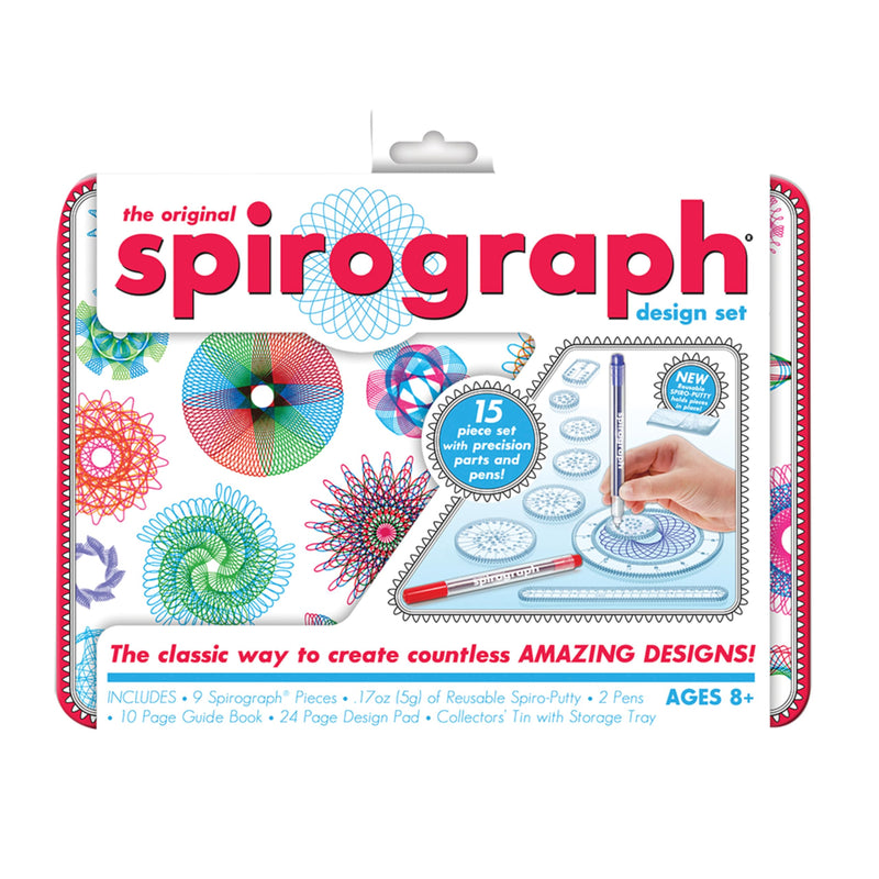 Spirograph Design Set Collectors Tin â Arts and Crafts, Kids Toys, Art Supplies, Craft Supplies, Drawing Kit, Spiral Art, Classic Gear Design Kit,