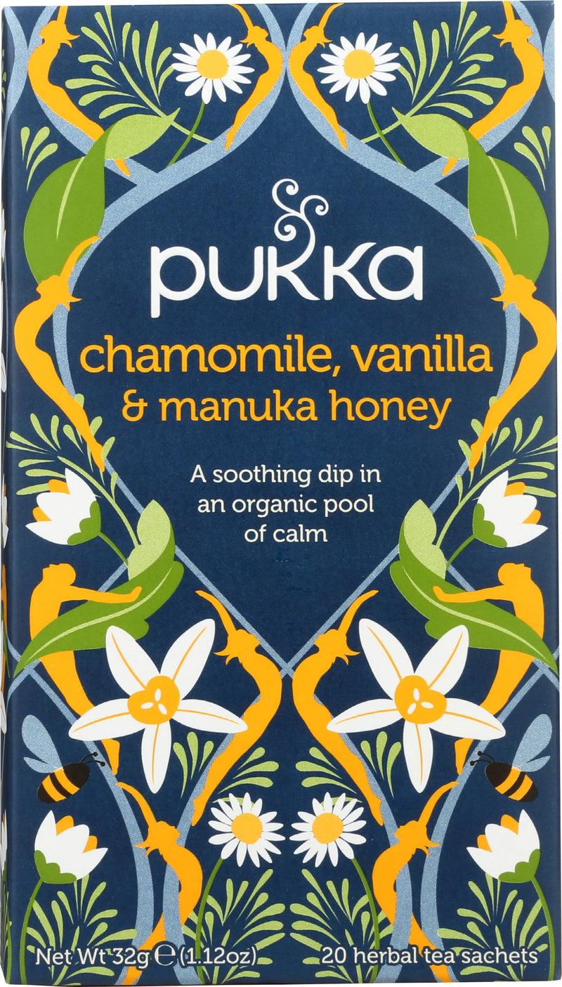 Pukka Organic Herbal Tea, Chamomile, Vanilla & Manuka Honey Tea, Honey & Fennel Blend, 20 Total Tea Bags