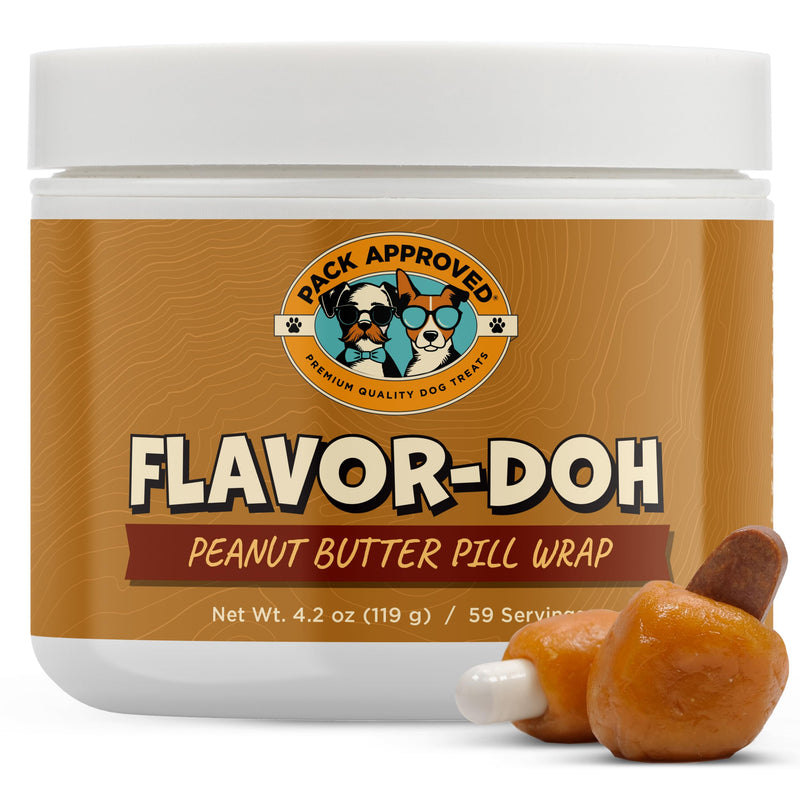 Flavor-Doh - Flavored Pill Wrap for Dogs to Hide Capsules and Create Pill Treats for Dogs - Easy-To-Use Treat Paste for Pet Medication - Peanut