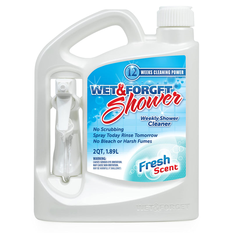 Wet & Forget Shower Cleaner Spray Multi-Surface Weekly Application Requires No Scrubbing, Bleach-Free Formula, Ready to Use, Fresh Scent, 3 Months