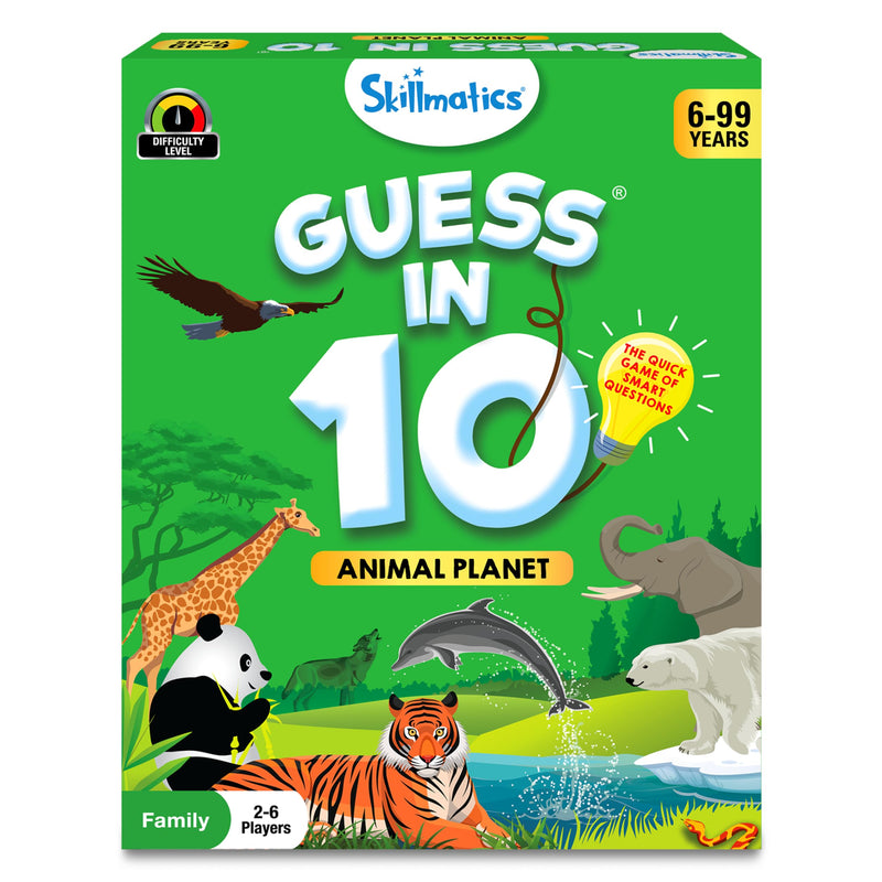 Skillmatics Guess in 10 Animal Planet, Card Game, Perfect for Boys, Girls, Kids, Teens, Adults Who Love Animals, Trivia Games, Travel Games, Gifts