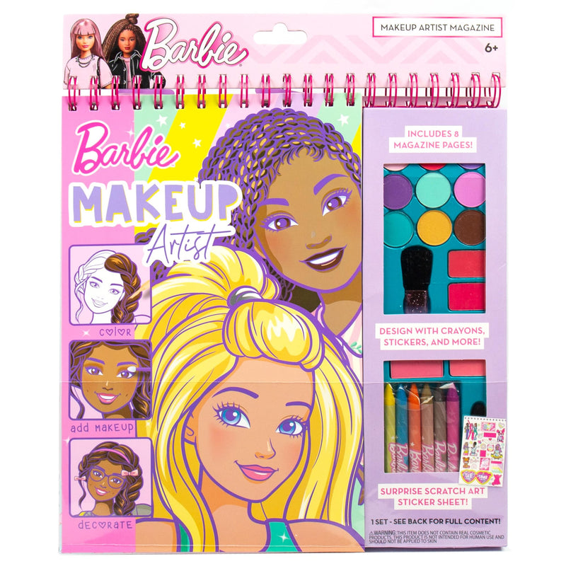 Barbie Makeup Artist Magazine by Horizon Group USA, Create Your Own Hair & Makeup Looks Using 130+ Stencils, 180+ Stickers, Crayons, Pretend