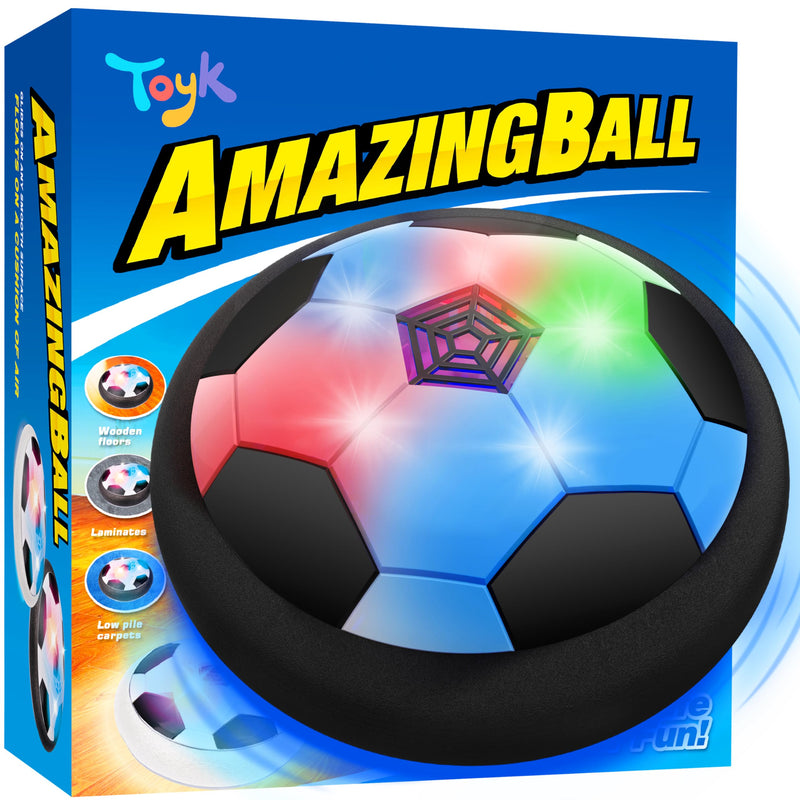 Toyk Boy Toys - LED Hover Soccer Ball - Air Power Training Ball Playing Football Indoor Outdoor Game - Birthday Gifts for Kids, Age 3 4 5 6 7 8-12