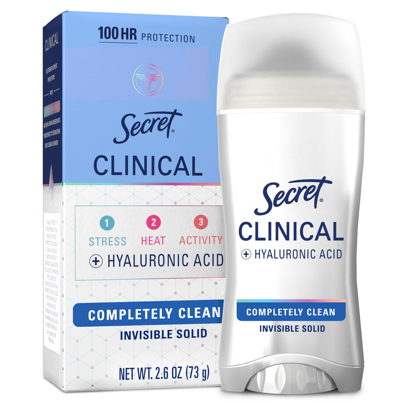 Secret Clinical Strength Antiperspirant Deodorant for Women, 3X Stress Protection, 72Hr Sweat & Odor Protection, PH Balancing Minerals, Invisible