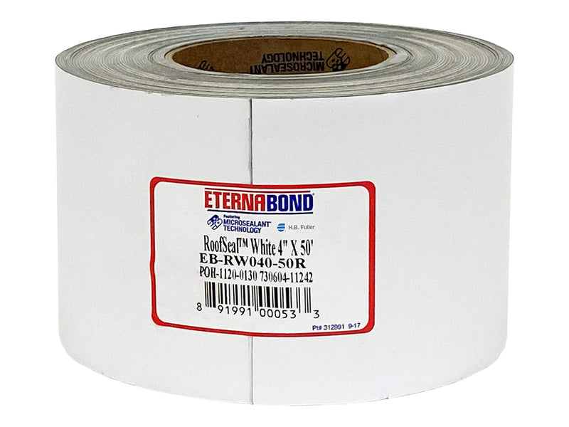 Eternabond Roofseal White 4" X50' Microsealant UV Stable RV Roof Seal Repair Tape | 35 Mil Total Thickness - EB-RW040-50R - One-Step Durable,
