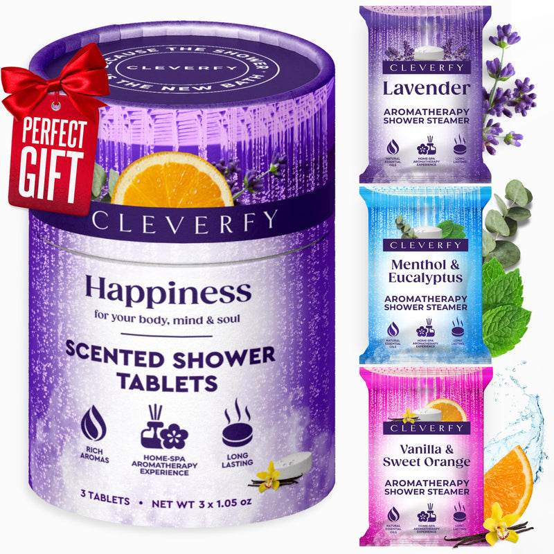 Cleverfy Shower Steamers Aromatherapy for Women and Men â Self-Care Shower Bombs for Stress Relief and Relaxation â 3 Tablets