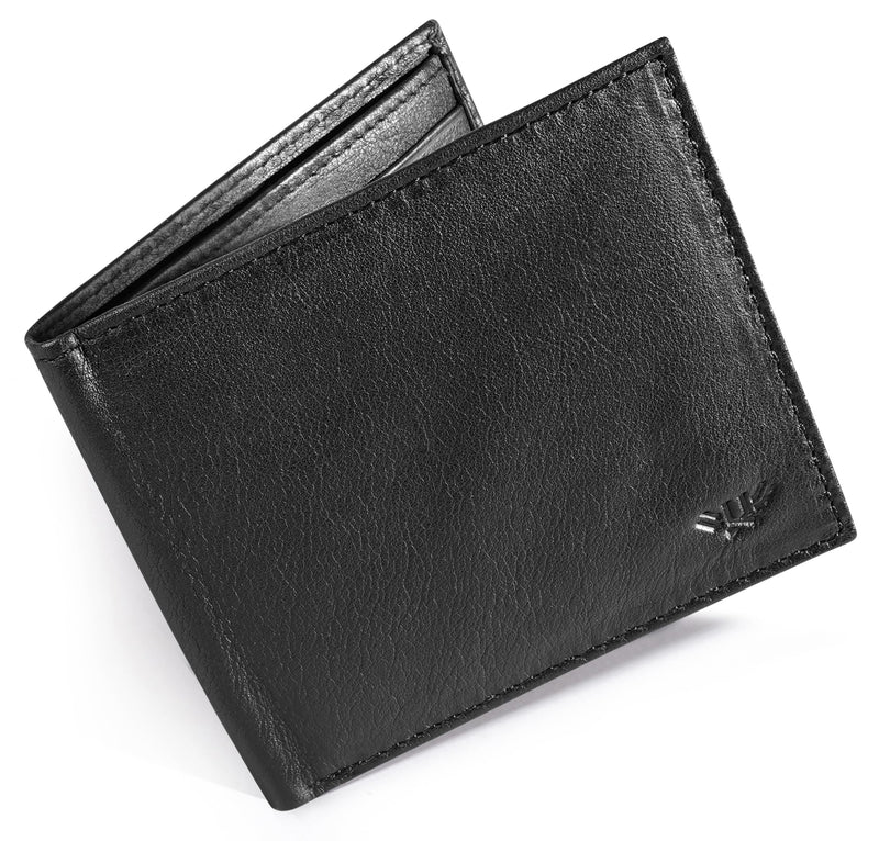 LUXEORIA Genuine Leather Wallet for Men, Handcrafted Travel Wallet, Minimalist Mens Slim Bifold Wallet, Anti-Theft RFID Blocking Wallet for Men'S,