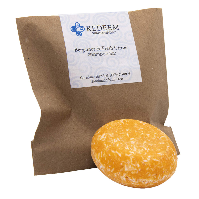 Redeem Soap Company Bergamot & Fresh Citrus Shampoo Bar, Made in the USA, 3 Oz Shampoo Bar, Zero Waste, No Plastic, SLS Free, Paraben Free