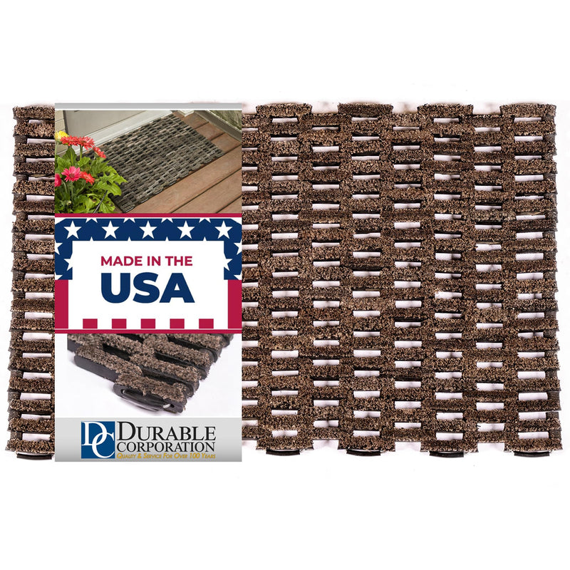 Durable Corporation-400S2030 Dura-Rug Recycled Fabric Tire-Link Outdoor Entrance Mat, 20" X 30