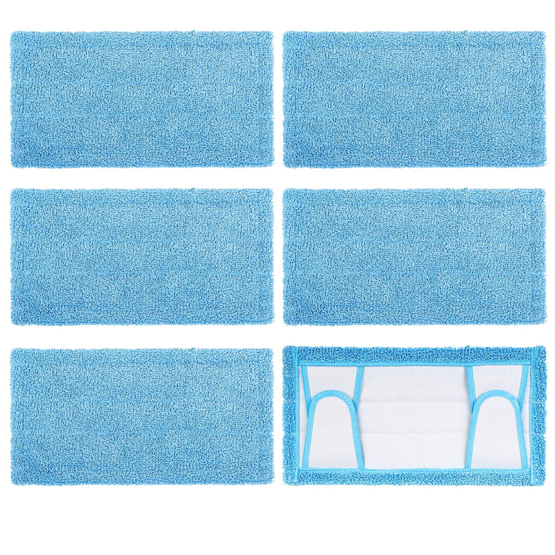Reusable Mop Pad for Swiffer Sweeper Mop, 12.5'' Microfiber Mop Pad Refill Washable for Hard Floor Baseboard Cleaning, Wet/Dry Cleaning Pad, 6 Pack