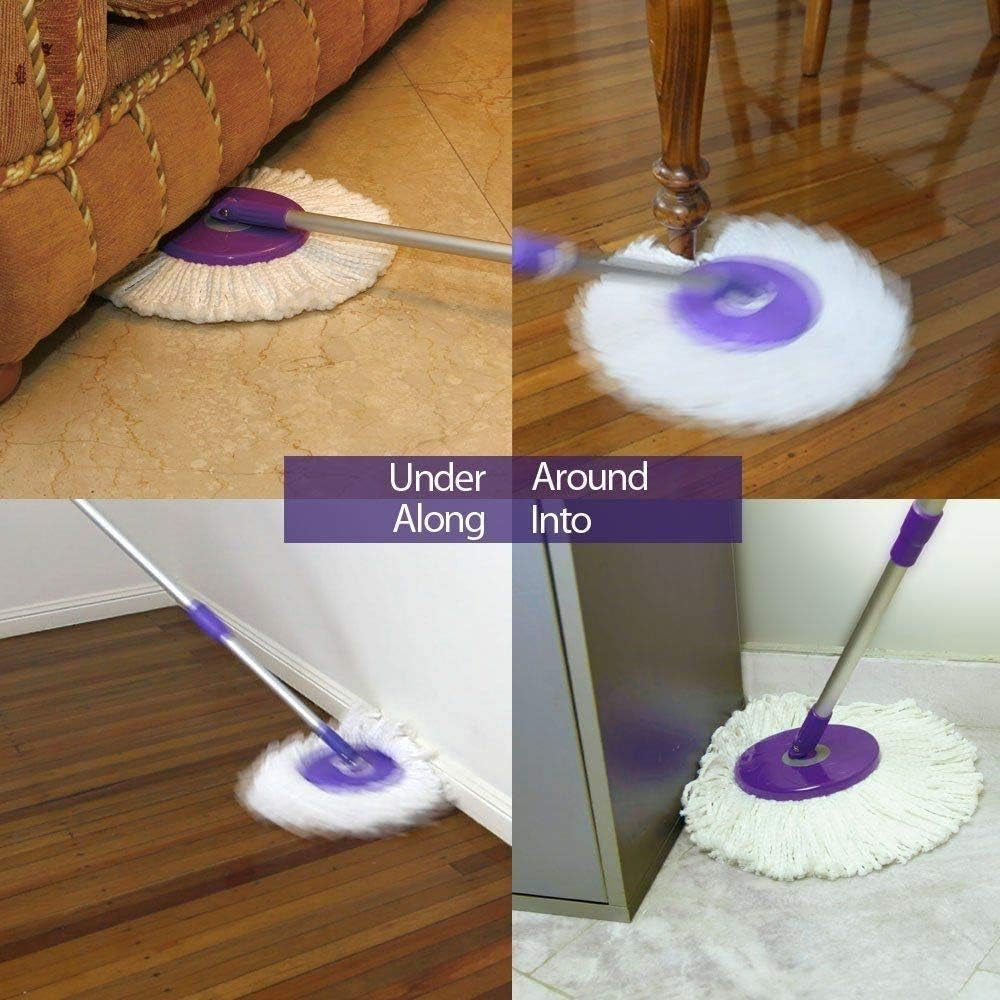 3 Pack Spin Mop Replacement Head for Hurrica, Mopnad, Cassabel and Other 360 Spin Mop Systems, Microfiber Spin Mop Refills (3Pc-White)