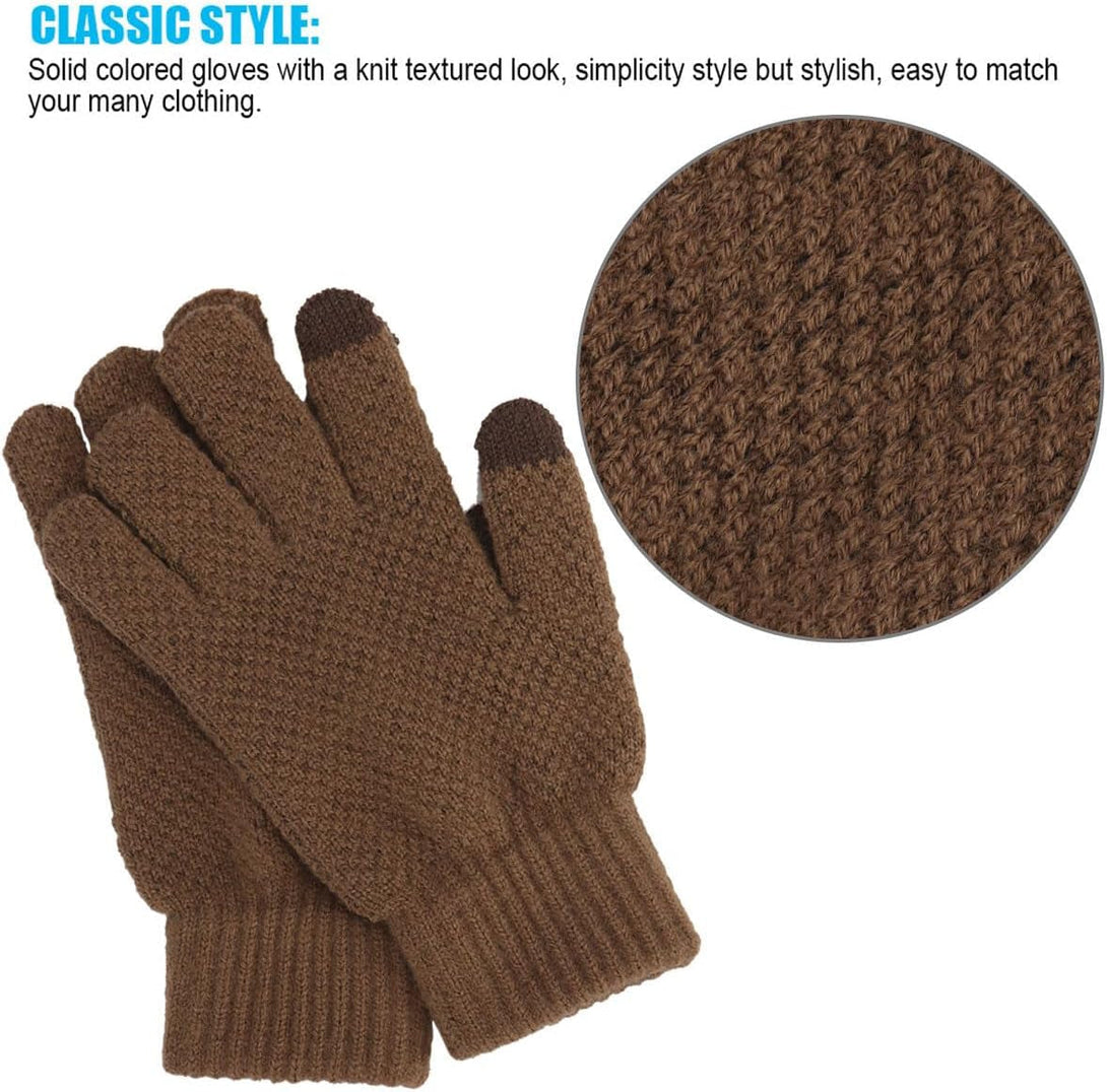 Bad Piggies Winter Gloves for Men, Touch Screen Warm Gloves with Thermal Soft Knit Fleece Lining for Running Driving Hiking