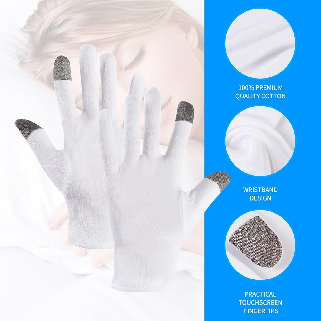3 Pairs Touch Screen Moisturizing Gloves,Cotton Moisturizing Gloves Overnight,Cotton Gloves for Dry Hands Sleeping,Eczema Gloves for Women,Repair Rough Cracked Dry Chapped Hands Skin.…