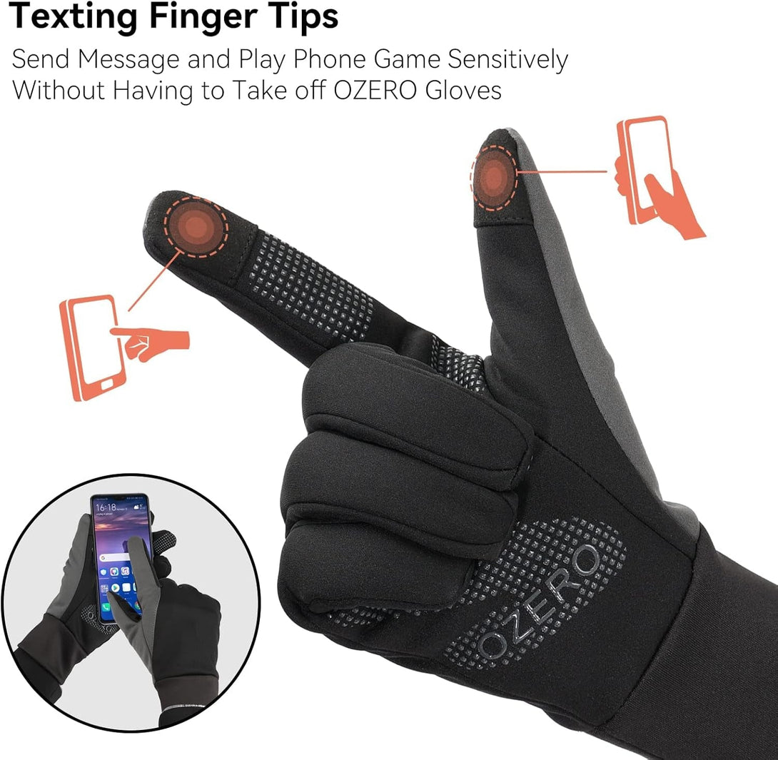 OZERO Winter Gloves for Women - Touchscreen Anti-Slip Palm Windproof Thermal Cycling Glove for Texting Hiking Driving Running
